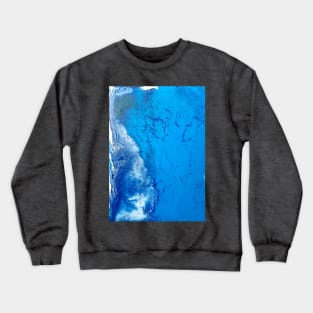 Aerial view ocean waves acrylic painting Crewneck Sweatshirt